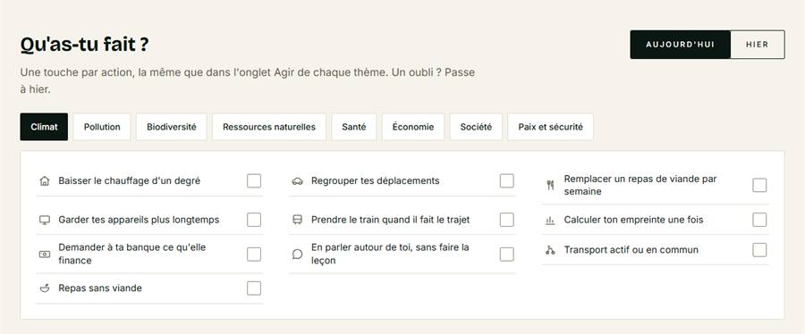 Ta progression : noter ce qu'on a fait, par thème