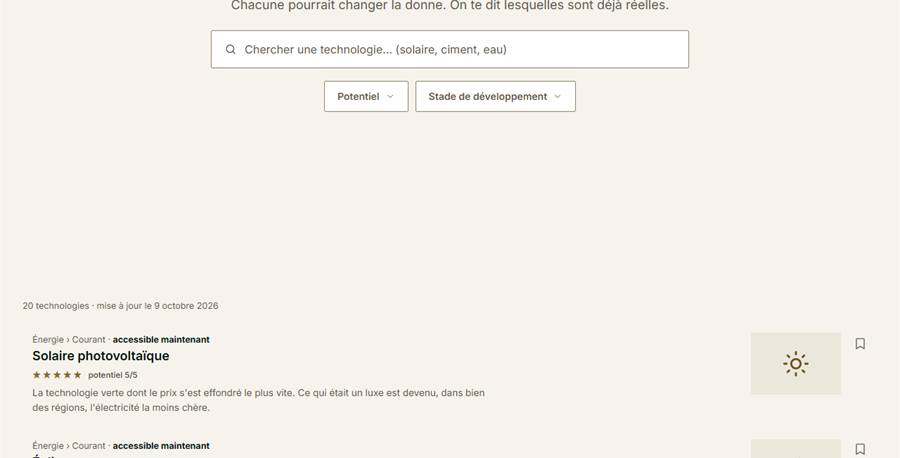 Les nouvelles technologies : chercher, filtrer, une solution et son stade